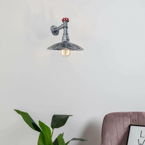 Vintage Retro Industrial Wall Pipe Light Fittings Indoor Sconce Metal Lamp Umbrella Shape Shade for Basement, Bedroom, Home Office, Study room~1250 - Image 12