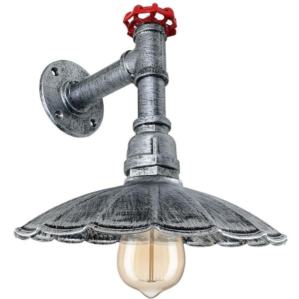 Vintage Retro Industrial Wall Pipe Light Fittings Indoor Sconce Metal Lamp Umbrella Shape Shade for Basement, Bedroom, Home Office, Study room~1250 - Image 13