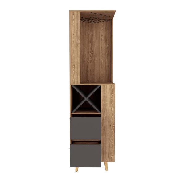 Lisbon Corner Bar Cabinet, Two External Shelves, Two Drawers, Four Wine Compartments - Image 3