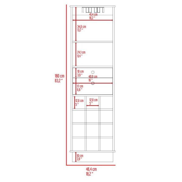 Zircon Bar Cabinet, Twelve Wine Cubbies, Two Drawers - Image 10