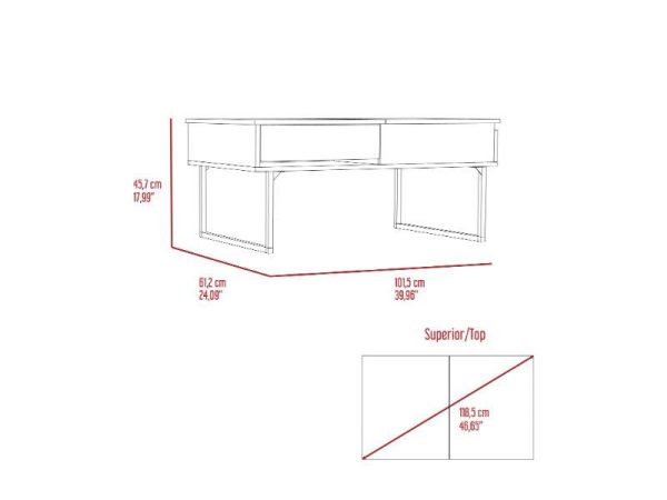 Lift Top Coffee Table With Drawer Vezu, Dark Walnut Finish - Image 8