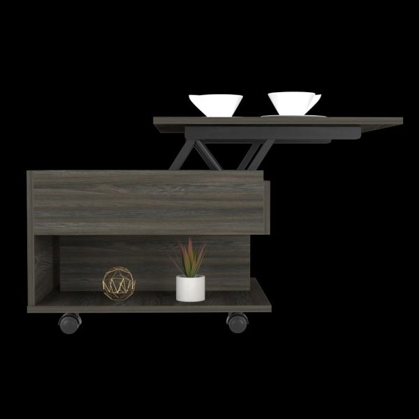 Lift Top Coffee Table Mercuri, Casters, Carbon Espresso Finish - Image 5