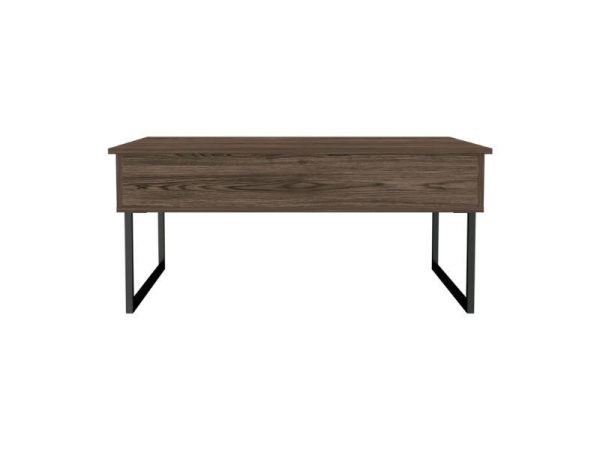 Lift Top Coffee Table Cessarr,Two Legs, Dark Walnut Finish - Image 4