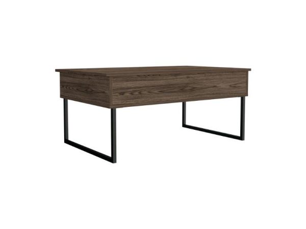 Lift Top Coffee Table Cessarr,Two Legs, Dark Walnut Finish - Image 6