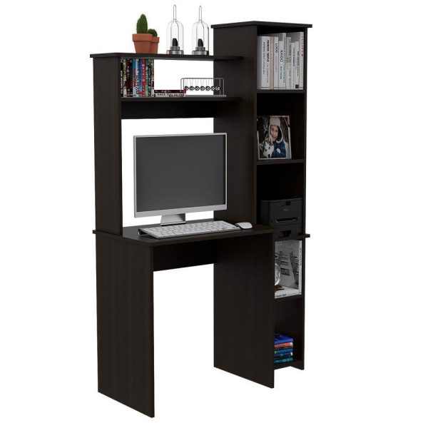 Desk Logan, Five Cubbies, Black Wengue Finish - Image 4