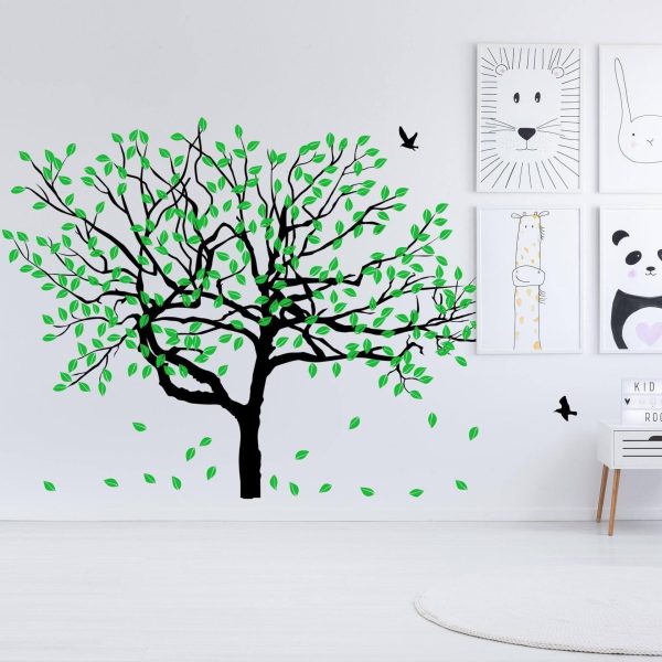 Tree Sticker Decal - Wall Birch Art Vinyl Nursery Stickers - Nature Botanical Trees Decals - Forest Decor Natural Big Leaf Peel And Stick - Image 7