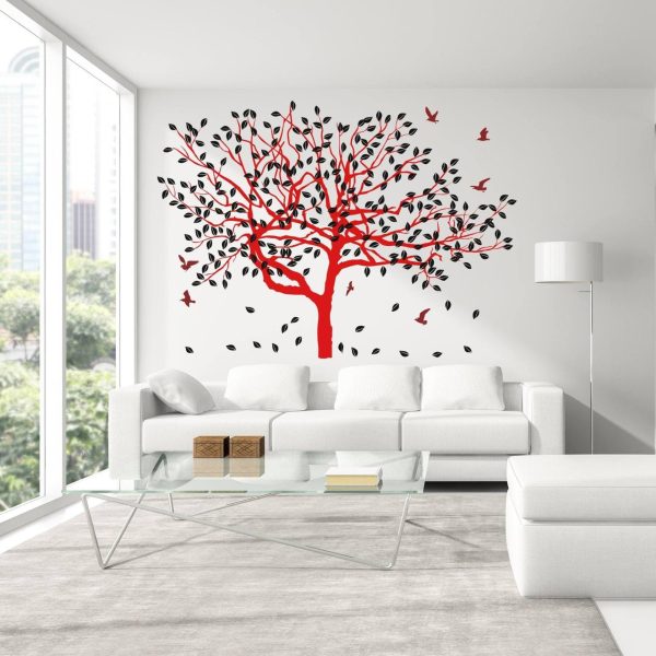 Tree Sticker Decal - Wall Birch Art Vinyl Nursery Stickers - Nature Botanical Trees Decals - Forest Decor Natural Big Leaf Peel And Stick - Image 10