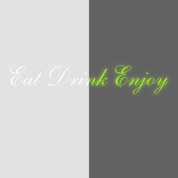 Glow In Dark Eat Drink Enjoy Quote Wall Vinyl Sticker - Glowing Kitchen Text Decal Sign - Nigh Light Neon Sayings Decor Sign Room - Image 3